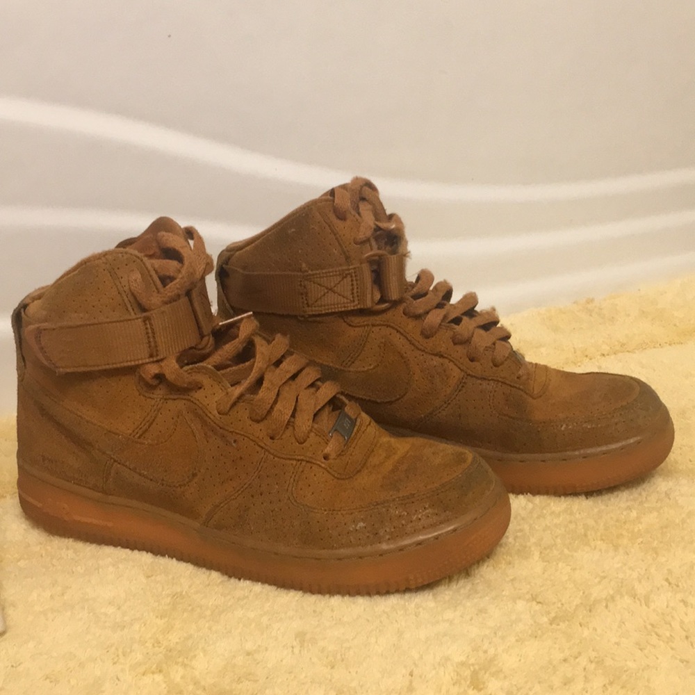 Suede Wheat Nike Air Force Ones HI